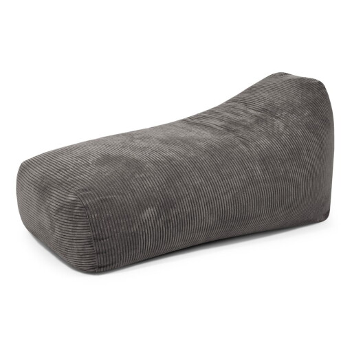 Fotoliu bean bag gri închis cu tapițerie din catifea reiată Snug Long 140 – SLOWDOWN
