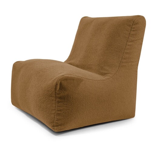 Fotoliu bean bag maro cu tapițerie din țesătură bouclé Seat 100 Lounge – SLOWDOWN