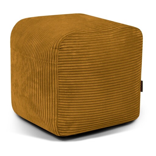Fotoliu bean bag galben muștar cu tapițerie din catifea reiată Plus 50 Lounge – SLOWDOWN