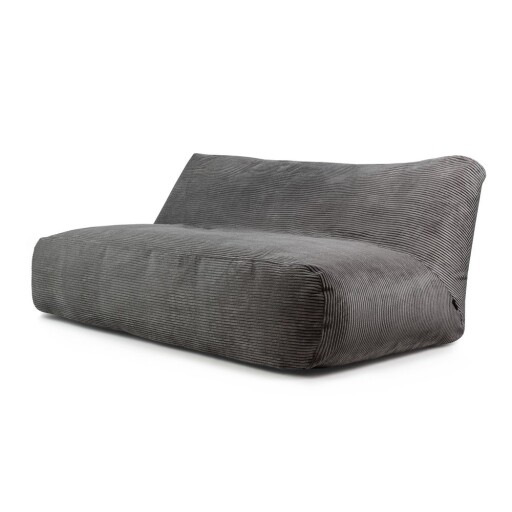 Fotoliu bean bag gri închis cu tapițerie din catifea reiată Sofa Tube 190 – SLOWDOWN
