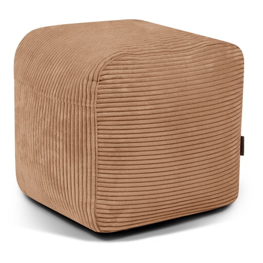 Fotoliu bean bag maro cu tapițerie din catifea reiată Plus 50 Lounge – SLOWDOWN