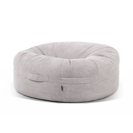 Fotoliu bean bag gri deschis cu tapițerie din catifea reiată Roll 135 – SLOWDOWN