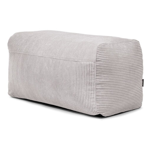 Fotoliu bean bag gri deschis cu tapițerie din catifea reiată Plus 100 Lounge – SLOWDOWN