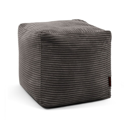 Fotoliu bean bag gri închis cu tapițerie din catifea reiată Up! MooG – SLOWDOWN