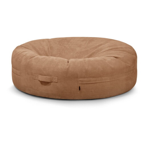 Fotoliu bean bag maro cu tapițerie din catifea reiată Roll 190 – SLOWDOWN