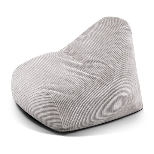 Fotoliu bean bag gri deschis cu tapițerie din catifea reiată Snug 100 – SLOWDOWN