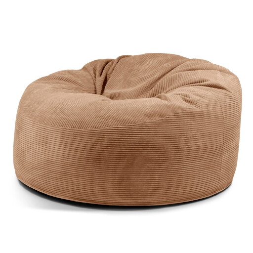 Fotoliu bean bag maro cu tapițerie din catifea reiată Om 135 – SLOWDOWN