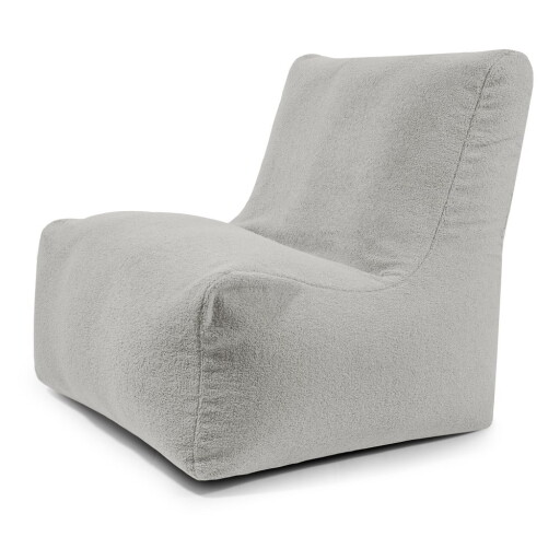 Fotoliu bean bag gri deschis cu tapițerie din țesătură bouclé Seat 100 Lounge – SLOWDOWN