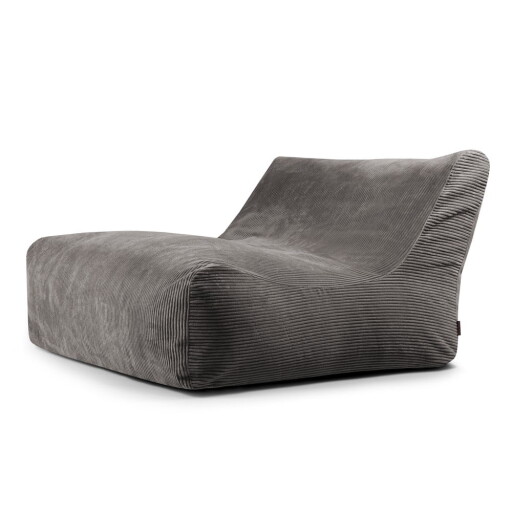 Fotoliu bean bag gri închis cu tapițerie din catifea reiată Sofa Lounge – SLOWDOWN
