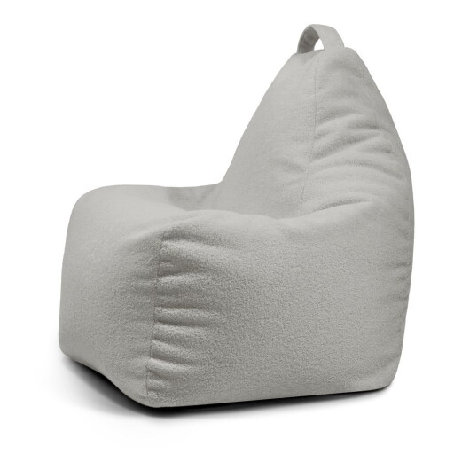 Fotoliu bean bag gri deschis cu tapițerie din țesătură bouclé Play Amuse – SLOWDOWN