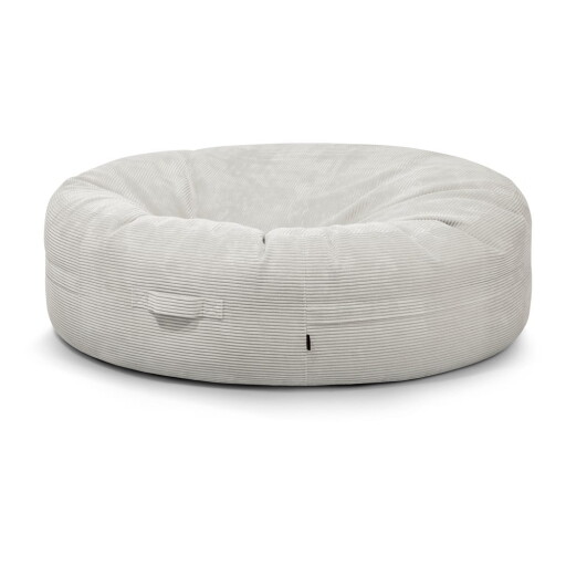 Fotoliu bean bag crem cu tapițerie din catifea reiată Roll 190 – SLOWDOWN