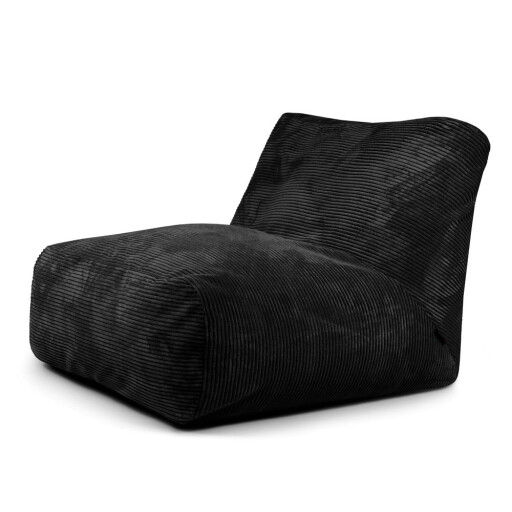 Fotoliu bean bag negru cu tapițerie din catifea reiată Tube 100 – SLOWDOWN