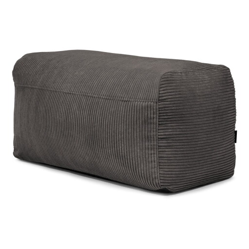 Fotoliu bean bag gri închis cu tapițerie din catifea reiată Plus 100 Lounge – SLOWDOWN