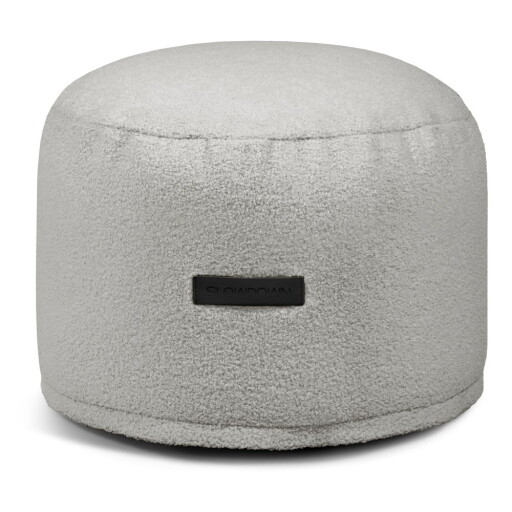 Fotoliu bean bag gri deschis cu tapițerie din țesătură bouclé Mini – SLOWDOWN
