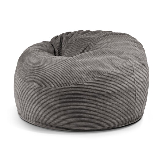 Fotoliu bean bag gri închis cu tapițerie din catifea reiată Om 110 – SLOWDOWN