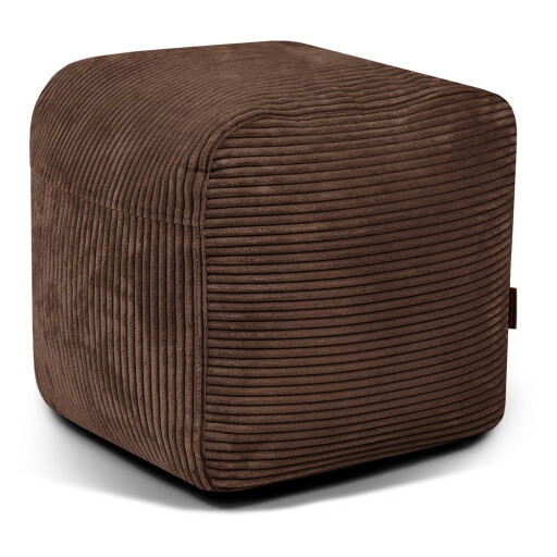 Fotoliu bean bag maro închis cu tapițerie din catifea reiată Plus 50 Lounge – SLOWDOWN