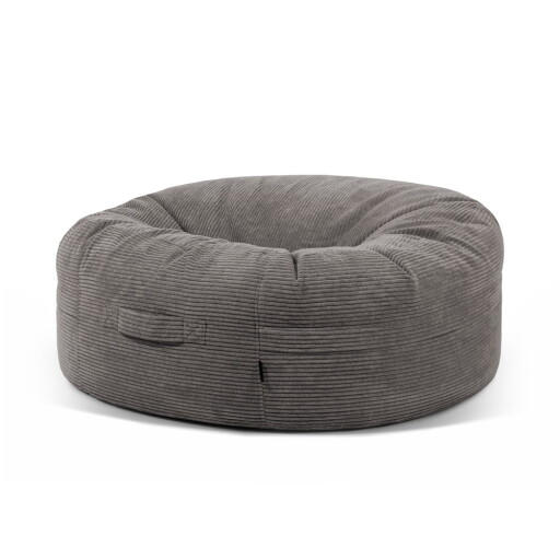 Fotoliu bean bag gri închis cu tapițerie din catifea reiată Roll 135 – SLOWDOWN