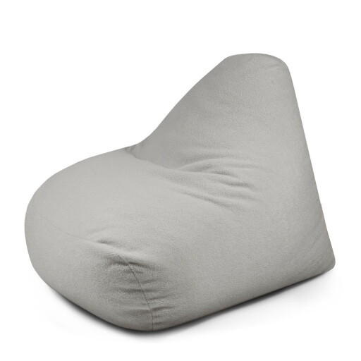 Fotoliu bean bag gri deschis cu tapițerie din țesătură bouclé Snug 100 – SLOWDOWN