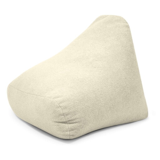 Fotoliu puf pentru copii crem cu tapițerie din țesătură bouclé Snug 80 – SLOWDOWN