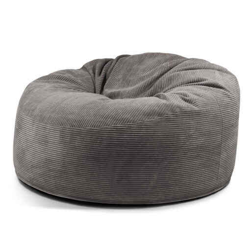 Fotoliu bean bag gri închis cu tapițerie din catifea reiată Om 135 – SLOWDOWN