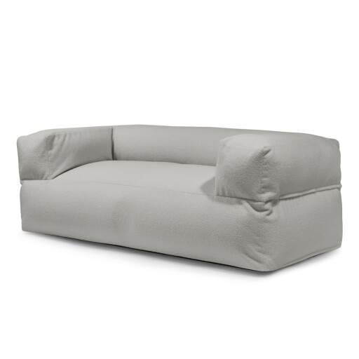 Fotoliu bean bag gri deschis cu tapițerie din țesătură bouclé Sofa MooG – SLOWDOWN