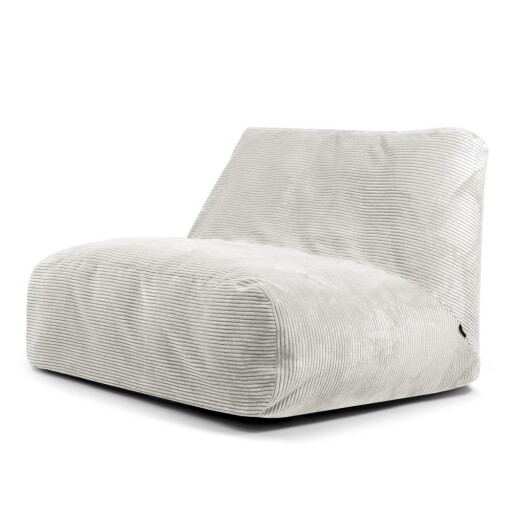 Fotoliu bean bag crem cu tapițerie din catifea reiată Sofa Tube – SLOWDOWN