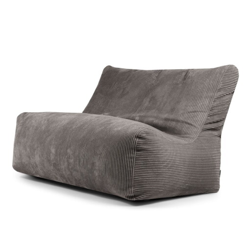 Fotoliu bean bag gri închis cu tapițerie din catifea reiată Sofa Seat Lounge – SLOWDOWN