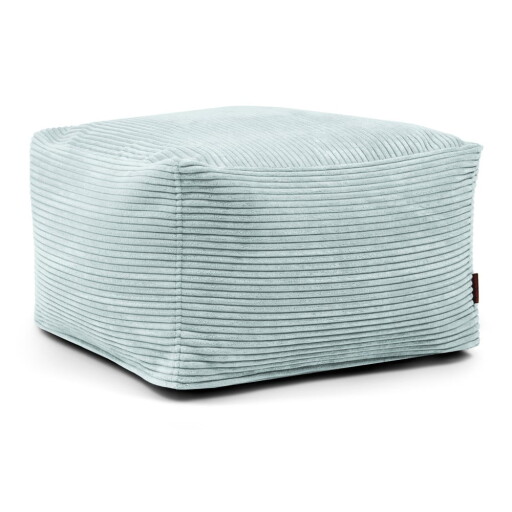 Fotoliu bean bag verde mentă cu tapițerie din catifea reiată Softbox MooG – SLOWDOWN