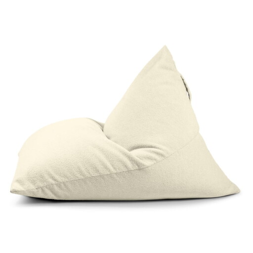 Fotoliu bean bag crem cu tapițerie din țesătură bouclé Razz – SLOWDOWN