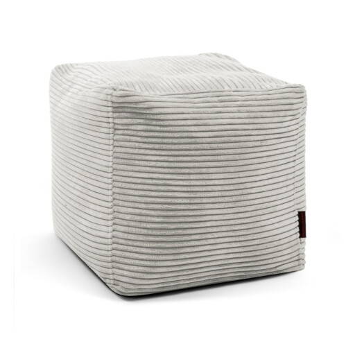 Fotoliu bean bag crem cu tapițerie din catifea reiată Up! MooG – SLOWDOWN