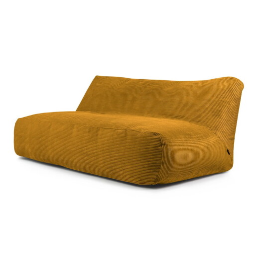 Fotoliu bean bag galben muștar cu tapițerie din catifea reiată Sofa Tube 190 – SLOWDOWN