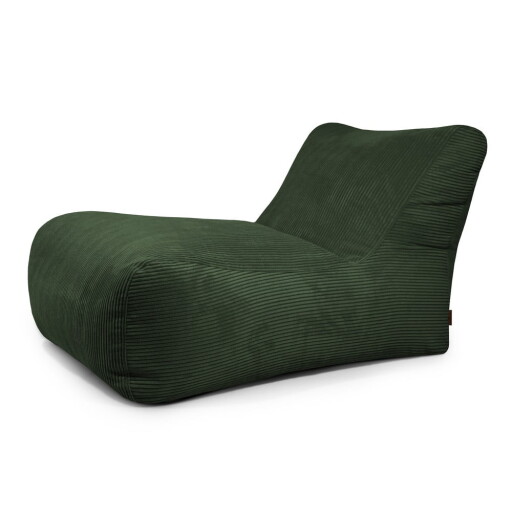 Fotoliu bean bag verde cu tapițerie din catifea reiată Lounge 100 – SLOWDOWN