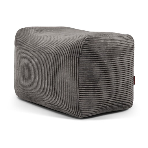 Fotoliu bean bag gri închis cu tapițerie din catifea reiată Plus 70 Lounge – SLOWDOWN