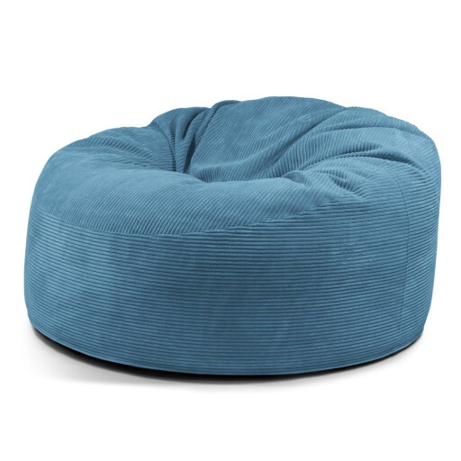 Fotoliu bean bag albastru cu tapițerie din catifea reiată Om 135 – SLOWDOWN