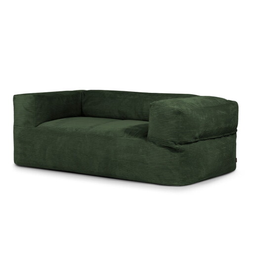 Fotoliu bean bag verde cu tapițerie din catifea reiată Sofa MooG – SLOWDOWN