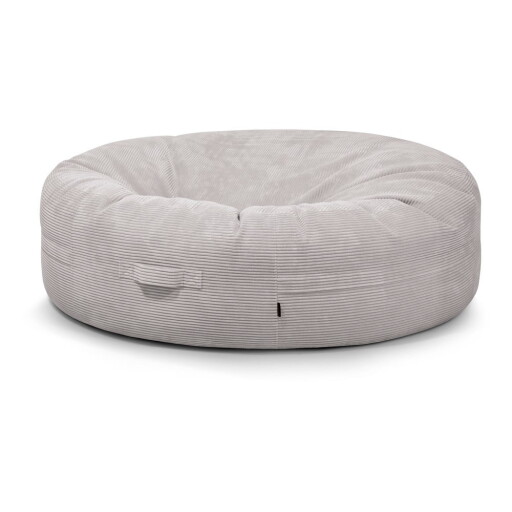 Fotoliu bean bag gri deschis cu tapițerie din catifea reiată Roll 190 – SLOWDOWN