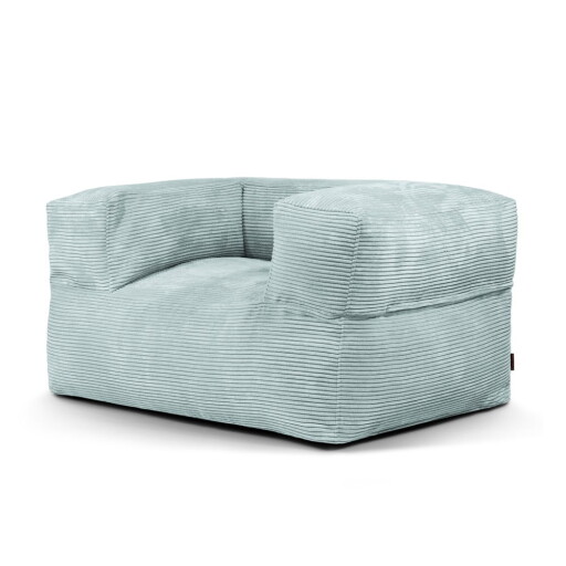 Fotoliu bean bag verde mentă cu tapițerie din catifea reiată MooG – SLOWDOWN