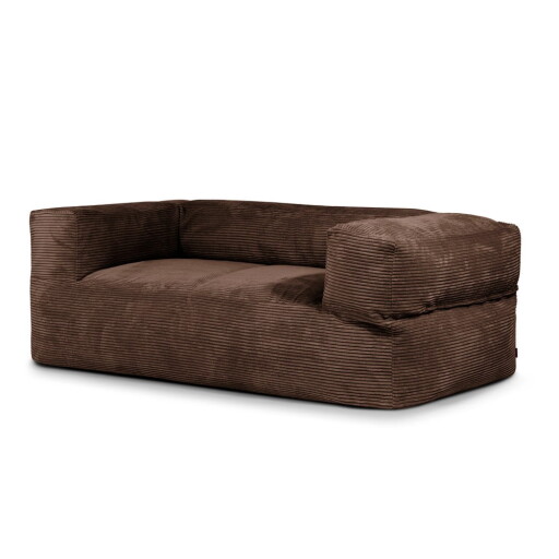 Fotoliu bean bag maro închis cu tapițerie din catifea reiată Sofa MooG – SLOWDOWN