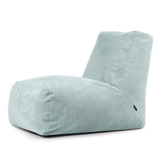 Fotoliu bean bag verde mentă cu tapițerie din catifea reiată Tube – SLOWDOWN
