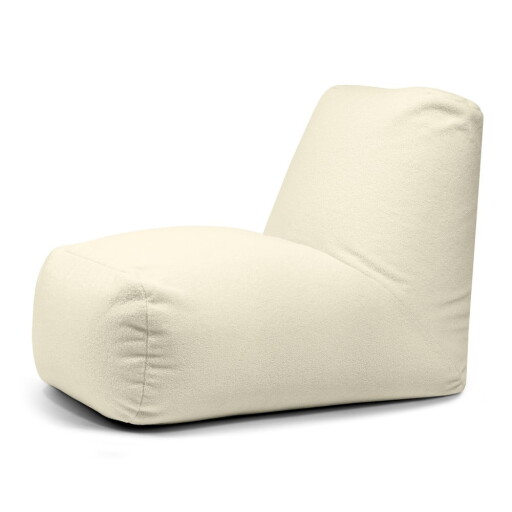 Fotoliu bean bag crem cu tapițerie din țesătură bouclé Tube – SLOWDOWN