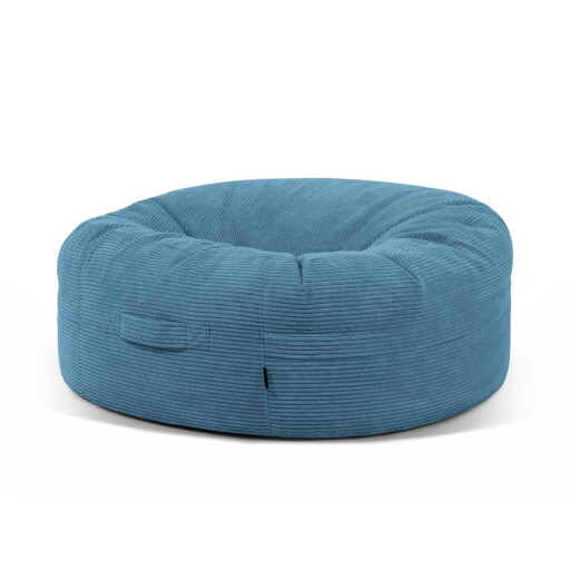 Fotoliu bean bag albastru cu tapițerie din catifea reiată Roll 135 – SLOWDOWN