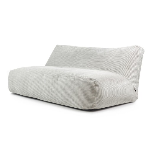 Fotoliu bean bag crem cu tapițerie din catifea reiată Sofa Tube 190 – SLOWDOWN