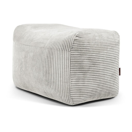 Fotoliu bean bag crem cu tapițerie din catifea reiată Plus 70 Lounge – SLOWDOWN