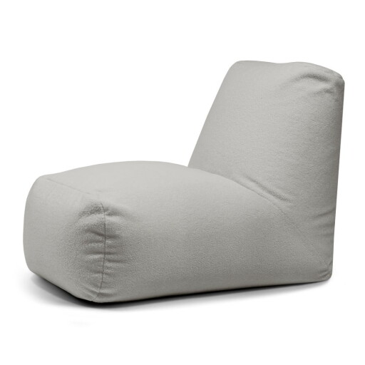 Fotoliu bean bag gri deschis cu tapițerie din țesătură bouclé Tube – SLOWDOWN