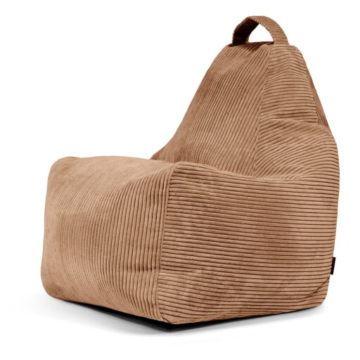 Fotoliu bean bag maro cu tapițerie din catifea reiată Play Amuse – SLOWDOWN
