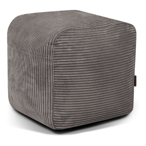 Fotoliu bean bag gri închis cu tapițerie din catifea reiată Plus 50 Lounge – SLOWDOWN