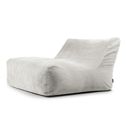 Fotoliu bean bag crem cu tapițerie din catifea reiată Sofa Lounge – SLOWDOWN