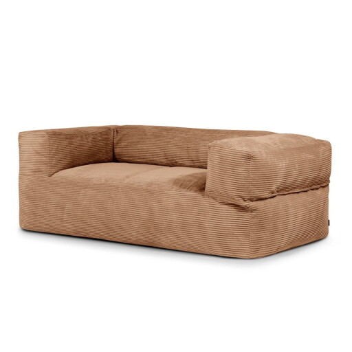 Fotoliu bean bag maro cu tapițerie din catifea reiată Sofa MooG – SLOWDOWN