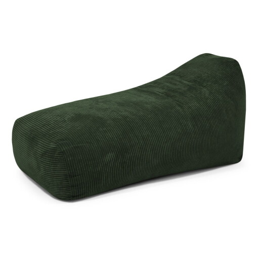 Fotoliu bean bag verde cu tapițerie din catifea reiată Snug Long 140 – SLOWDOWN
