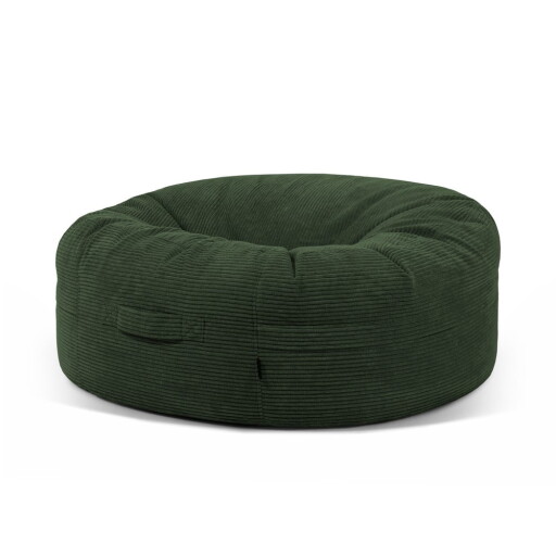 Fotoliu bean bag verde cu tapițerie din catifea reiată Roll 135 – SLOWDOWN
